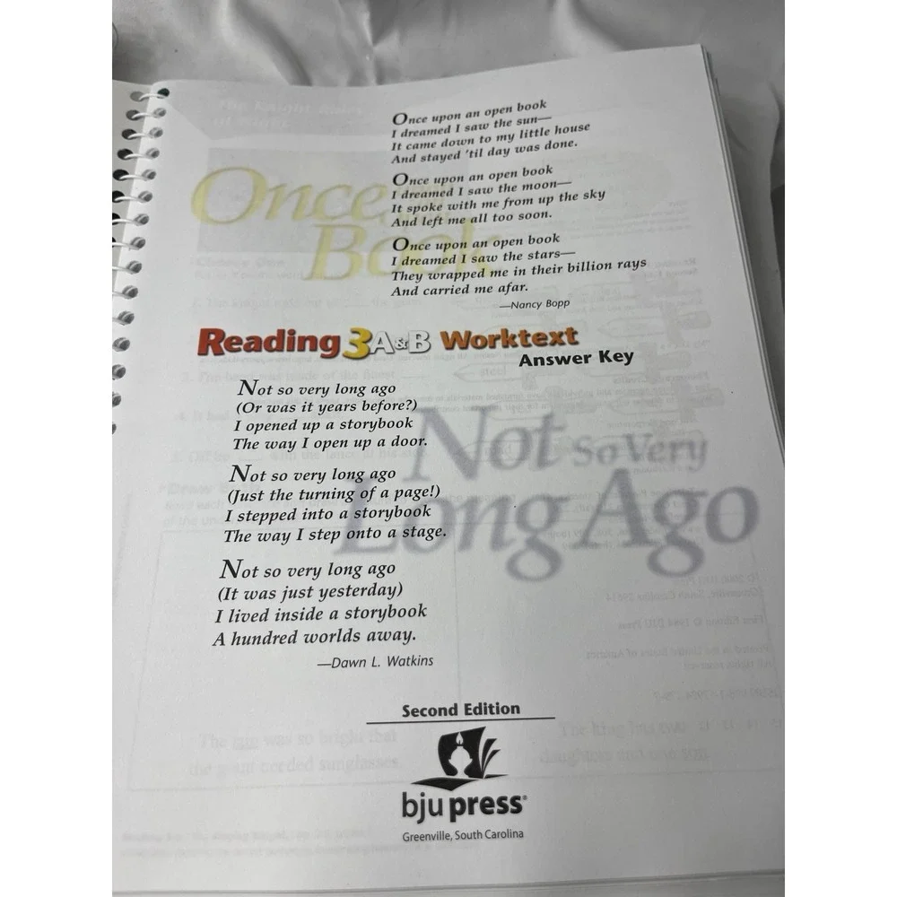 BJU Press Reading 3 & 4 Worktext Answer Key second edition